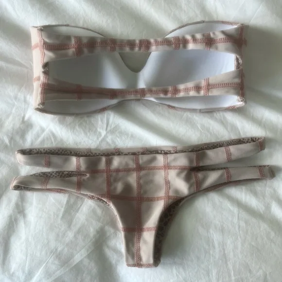 ACACIA Swim Set: Coconuts Stitched Bandeau Bikini Top & Baldwin Stitched Bottom - Picture 2 of 4